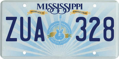 MS license plate ZUA328
