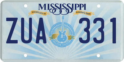 MS license plate ZUA331