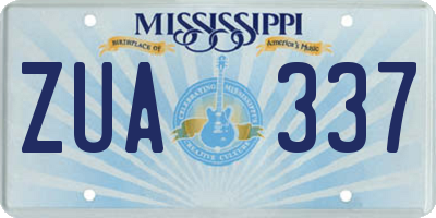 MS license plate ZUA337