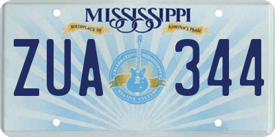 MS license plate ZUA344