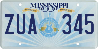 MS license plate ZUA345