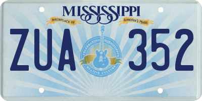 MS license plate ZUA352