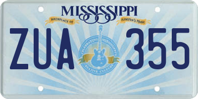 MS license plate ZUA355
