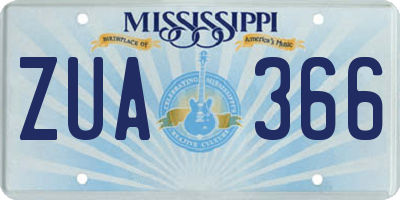 MS license plate ZUA366