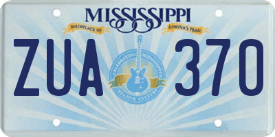 MS license plate ZUA370