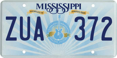 MS license plate ZUA372