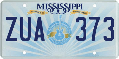 MS license plate ZUA373