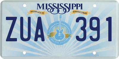 MS license plate ZUA391