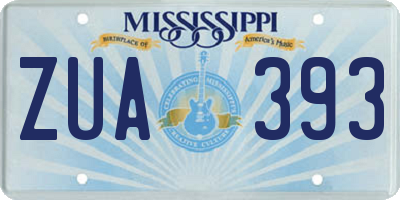 MS license plate ZUA393