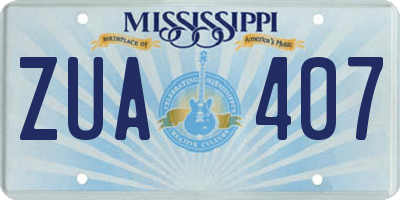 MS license plate ZUA407