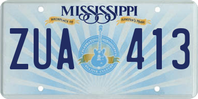 MS license plate ZUA413