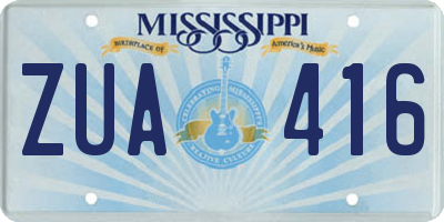 MS license plate ZUA416