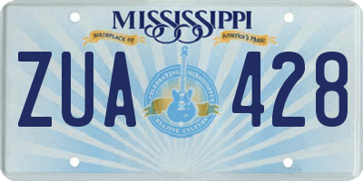 MS license plate ZUA428