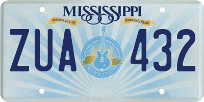 MS license plate ZUA432
