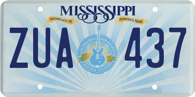 MS license plate ZUA437