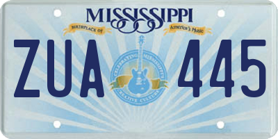MS license plate ZUA445
