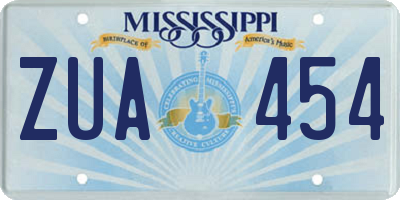 MS license plate ZUA454