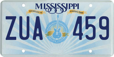 MS license plate ZUA459