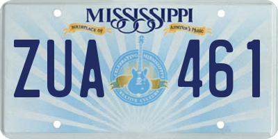 MS license plate ZUA461