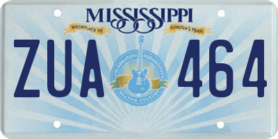 MS license plate ZUA464