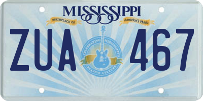 MS license plate ZUA467