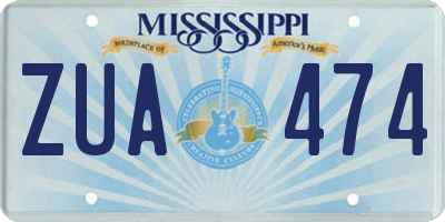 MS license plate ZUA474