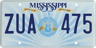 MS license plate ZUA475