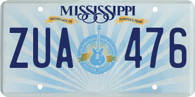 MS license plate ZUA476
