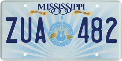 MS license plate ZUA482