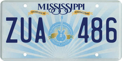 MS license plate ZUA486