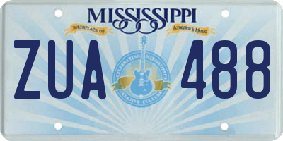 MS license plate ZUA488