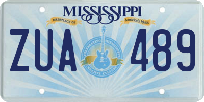 MS license plate ZUA489