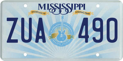 MS license plate ZUA490