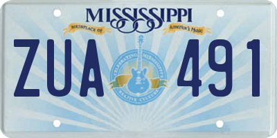 MS license plate ZUA491