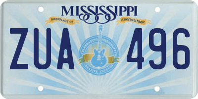 MS license plate ZUA496