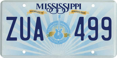 MS license plate ZUA499