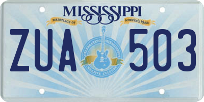 MS license plate ZUA503