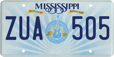 MS license plate ZUA505