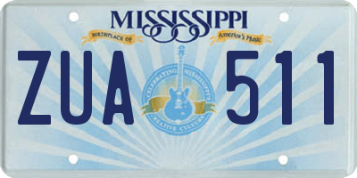 MS license plate ZUA511