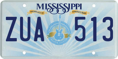 MS license plate ZUA513