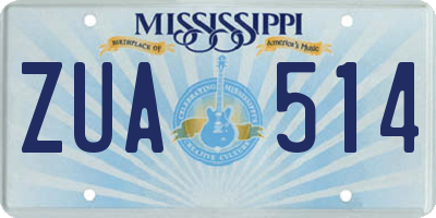 MS license plate ZUA514