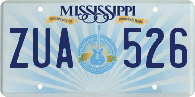 MS license plate ZUA526