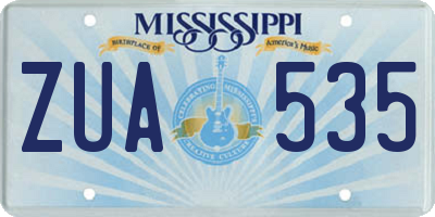 MS license plate ZUA535
