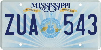 MS license plate ZUA543