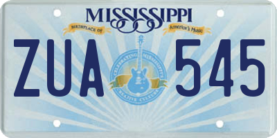 MS license plate ZUA545