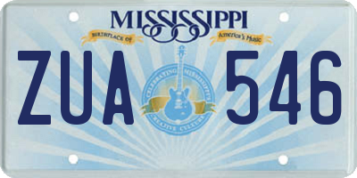 MS license plate ZUA546