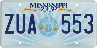MS license plate ZUA553