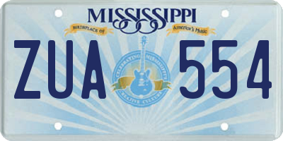 MS license plate ZUA554