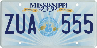 MS license plate ZUA555