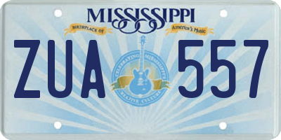 MS license plate ZUA557